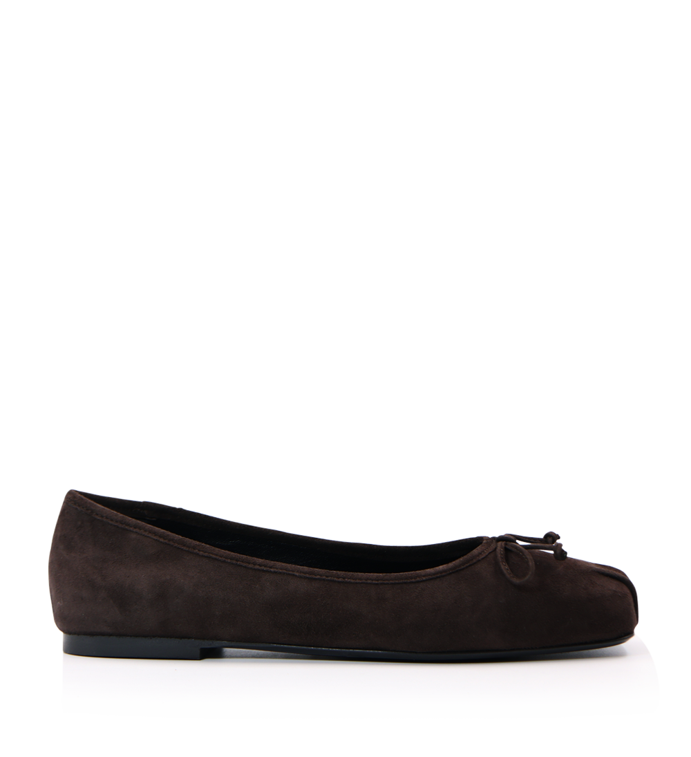 Serena ballerina, dark brown suede