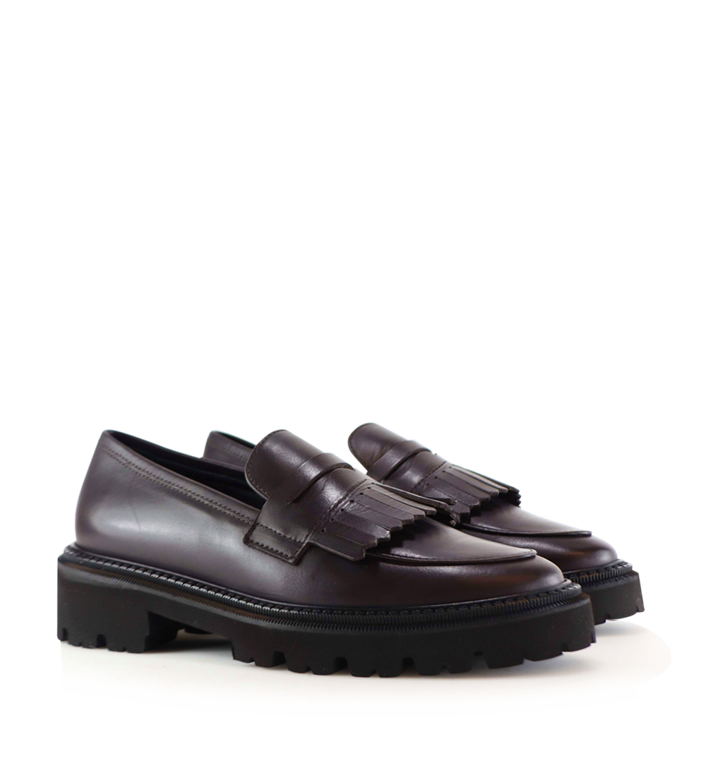 Tereza loafers, mørkebrun læder