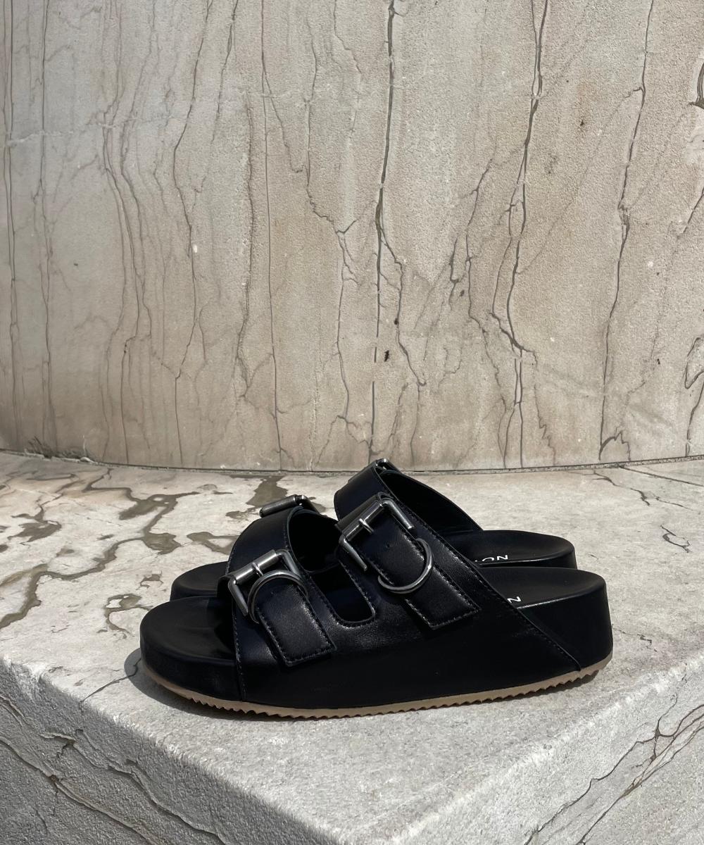Gaia sandals, black leather