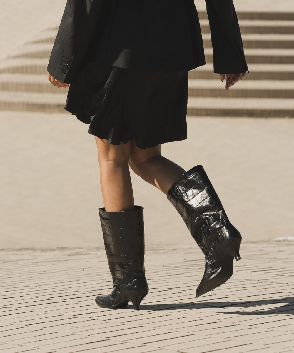 Yovanna boots, black croco
