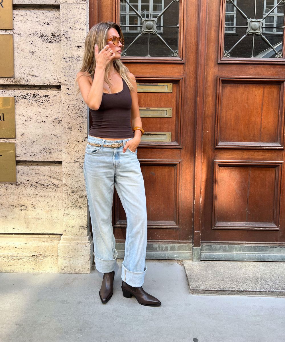 Luna 50 støvler, mørkebrun læder