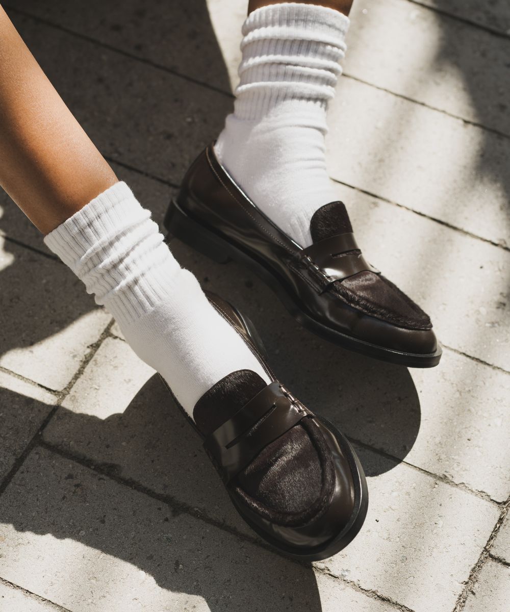 Coretta loafers, brun ko pels