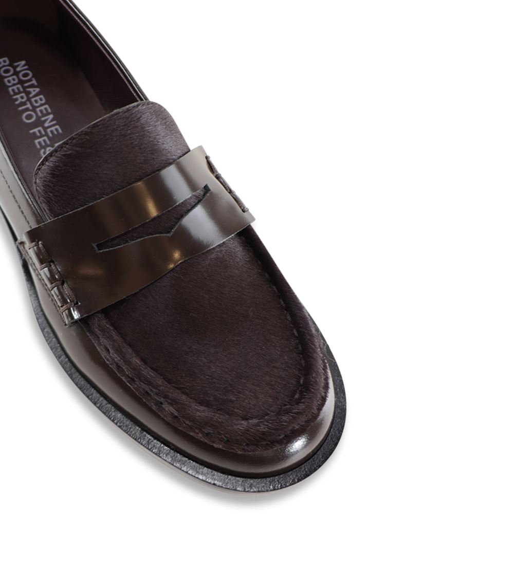 Coretta loafers, brun ko pels
