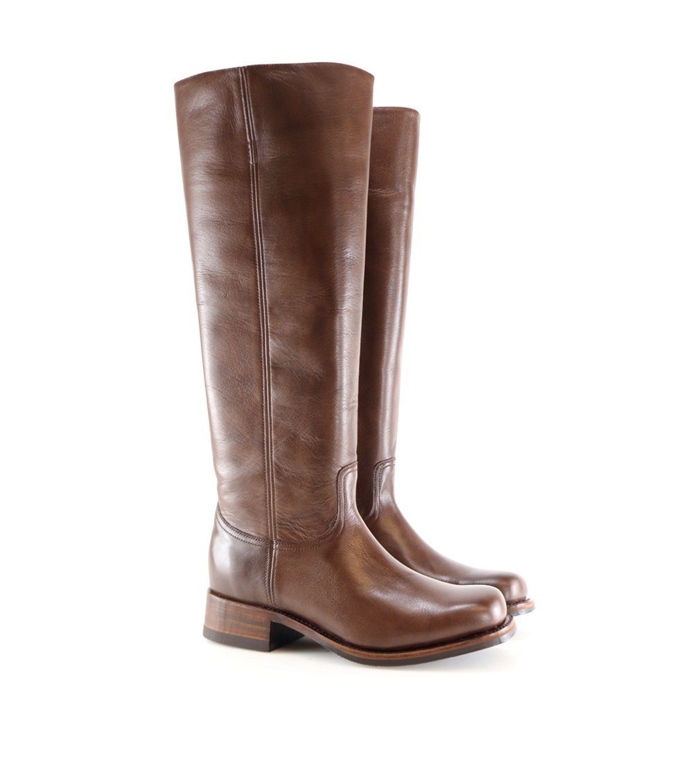 Achilla zip boots, dark brown leather