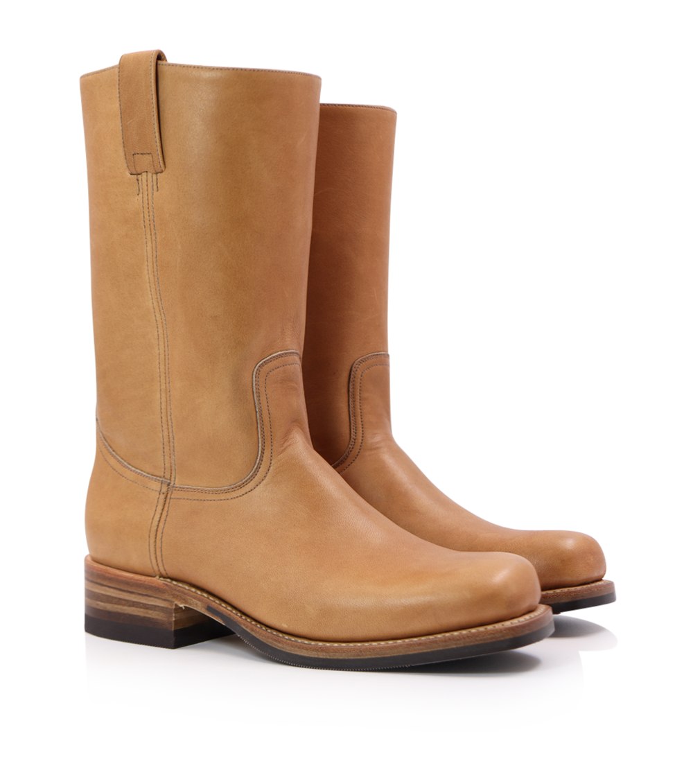 Achilles boots, oak leather