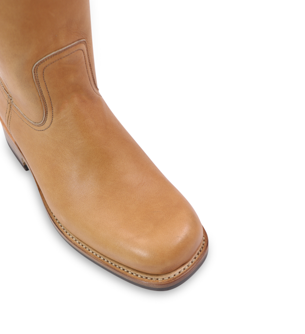 Achilles boots, oak leather