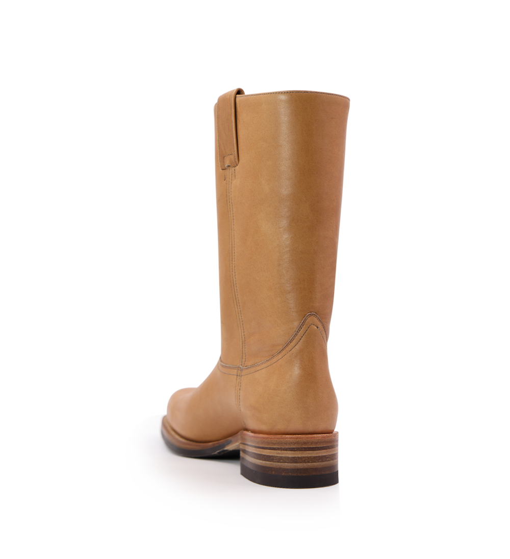 Achilles boots, oak leather