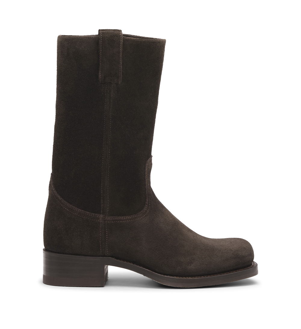 Achilles boots, dark brown leather