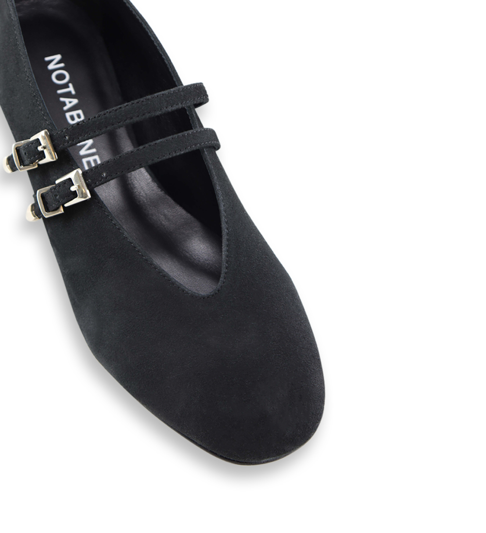 Barbette ballerina, sort ruskind