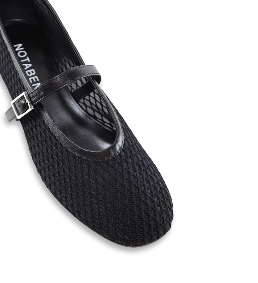 Papillion ballerina, black mesh