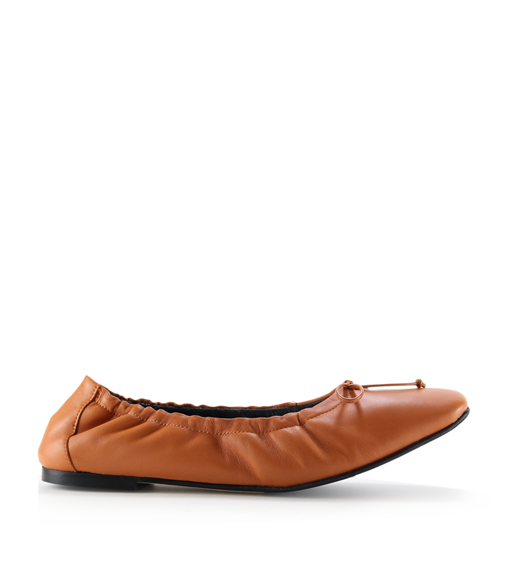 Brigitte ballerinaer, brun læder