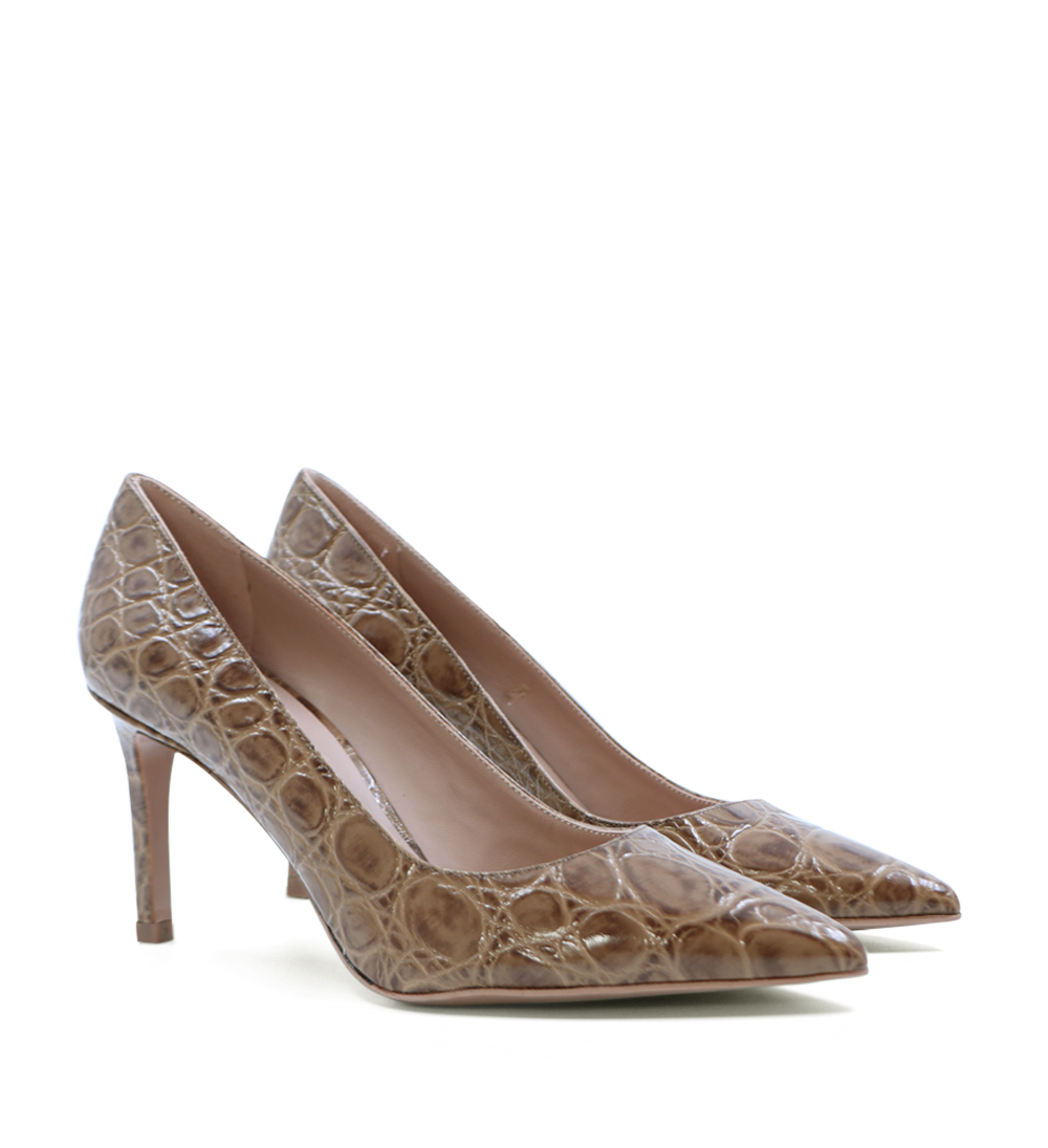 Carolina 70 stiletter, brun croco