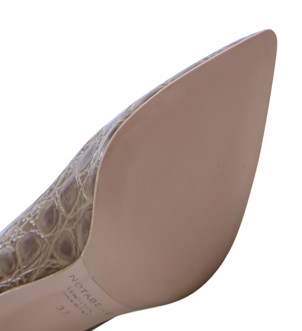 Carolina 70 stiletter, brun croco