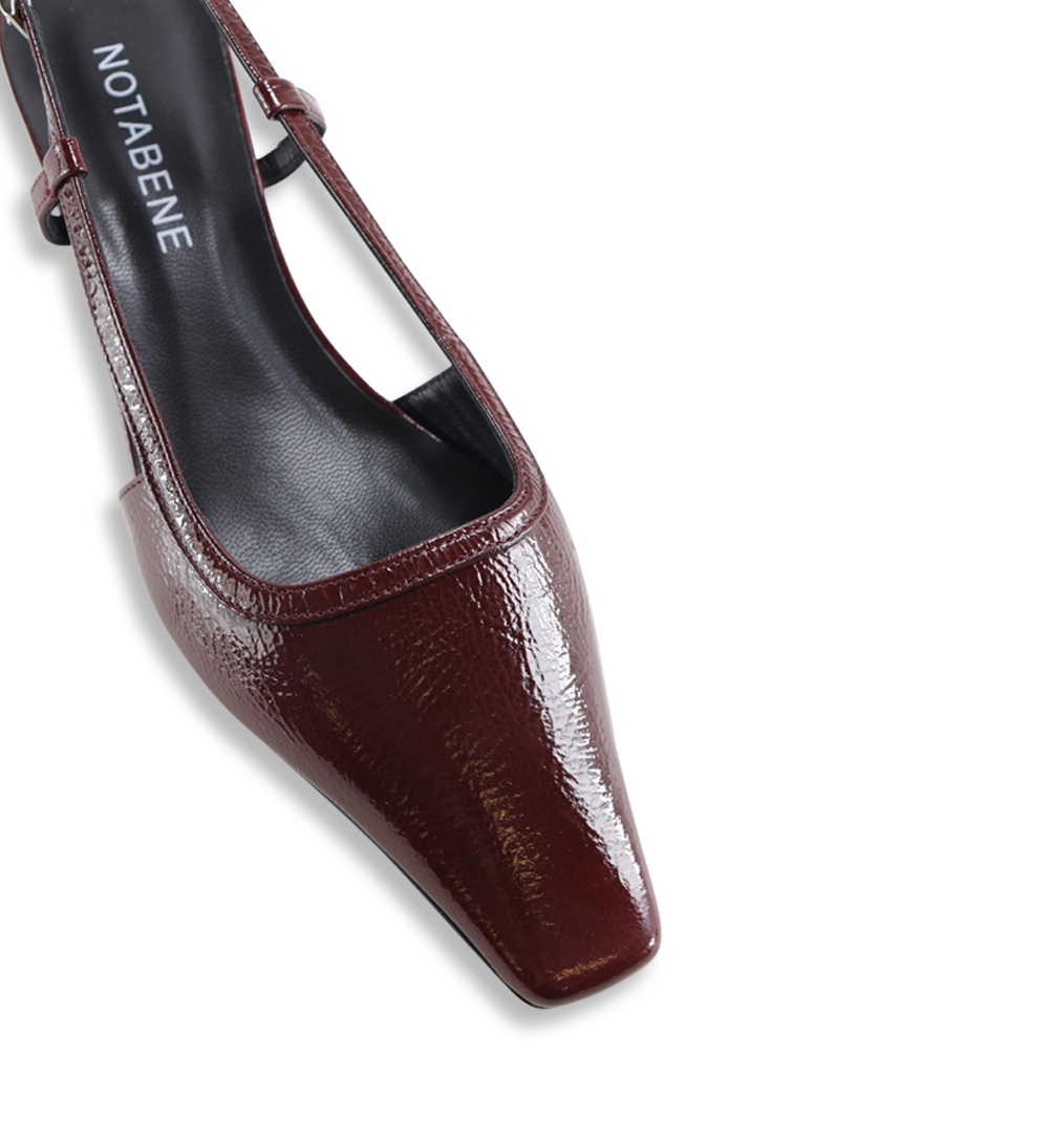 Elena 35 slingback stilettos, bordeaux patent
