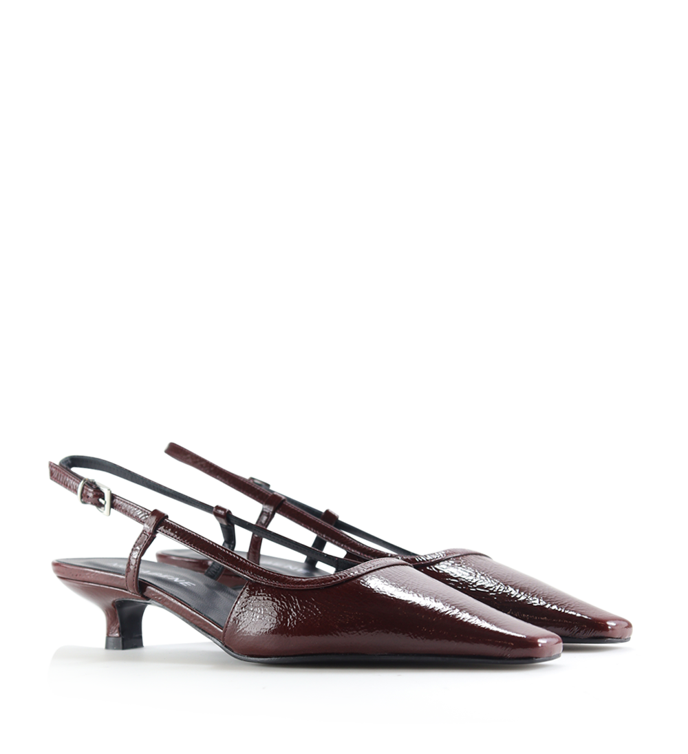Elena 35 slingback stilettos, bordeaux patent