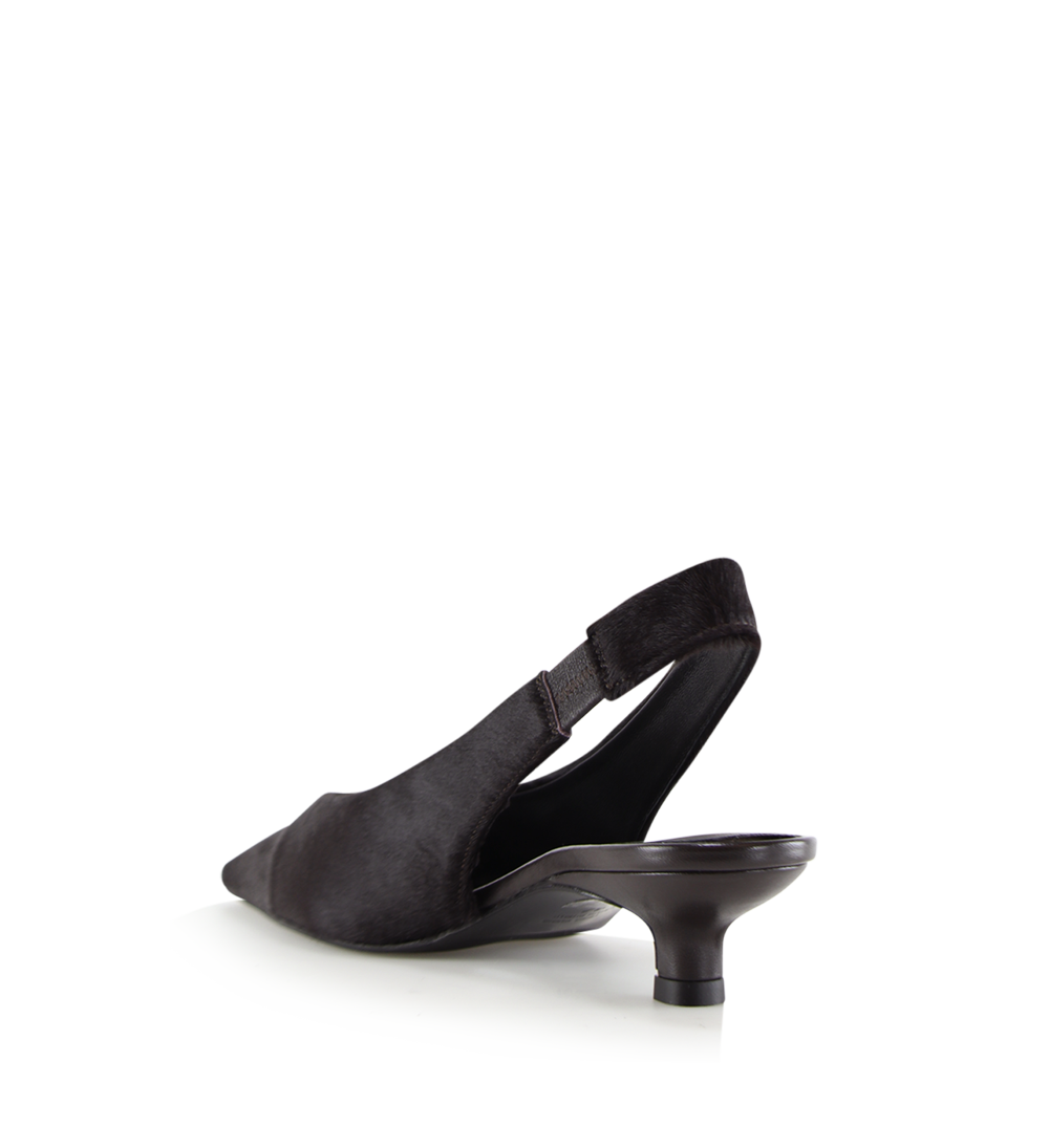 Eleonora 35 slingback stiletter, mørkebrun kopels