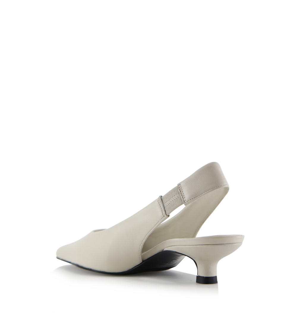 Eleonora 35 slingback stilettos, off-white leather