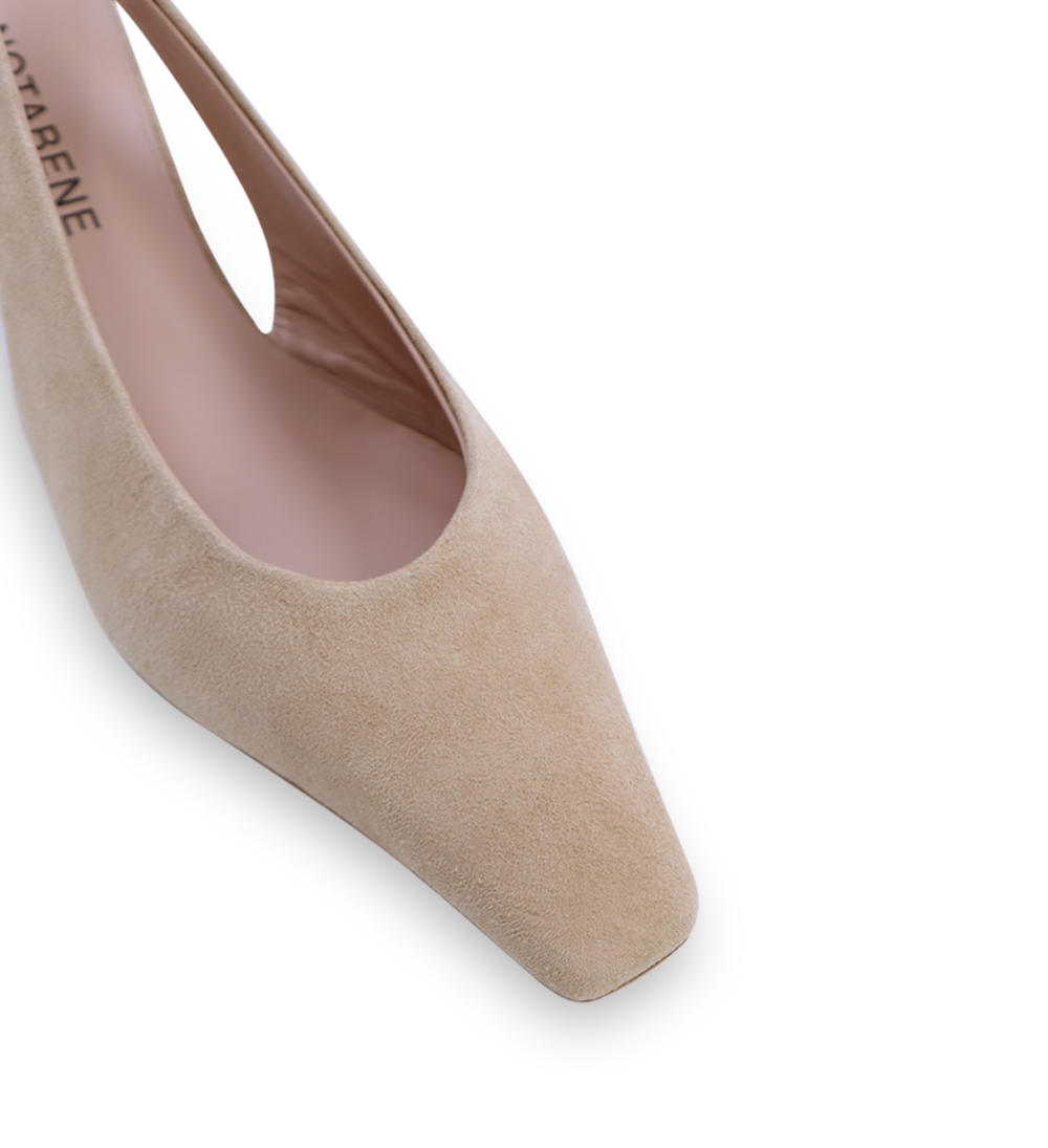 Eleonora 35 slingback stilettos, camel suede
