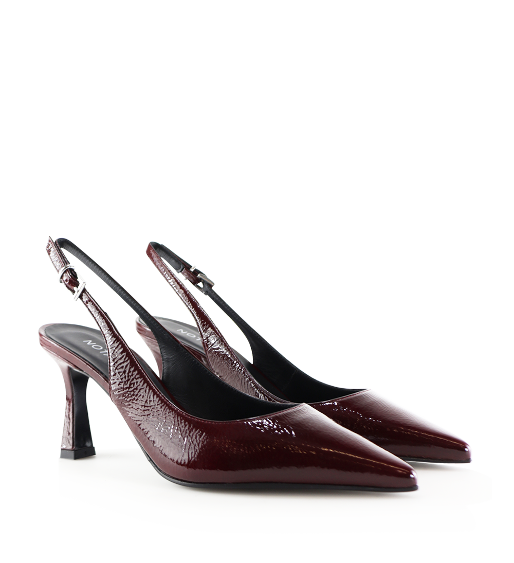 Emilia low 70 slingback stiletter, bordeaux lak