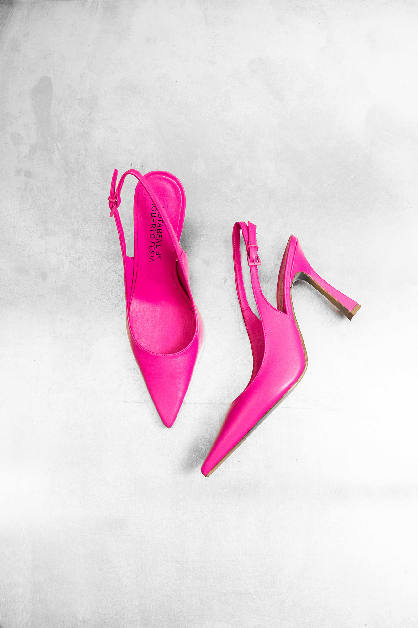 Emilia 90 slingback stiletter, pink læder