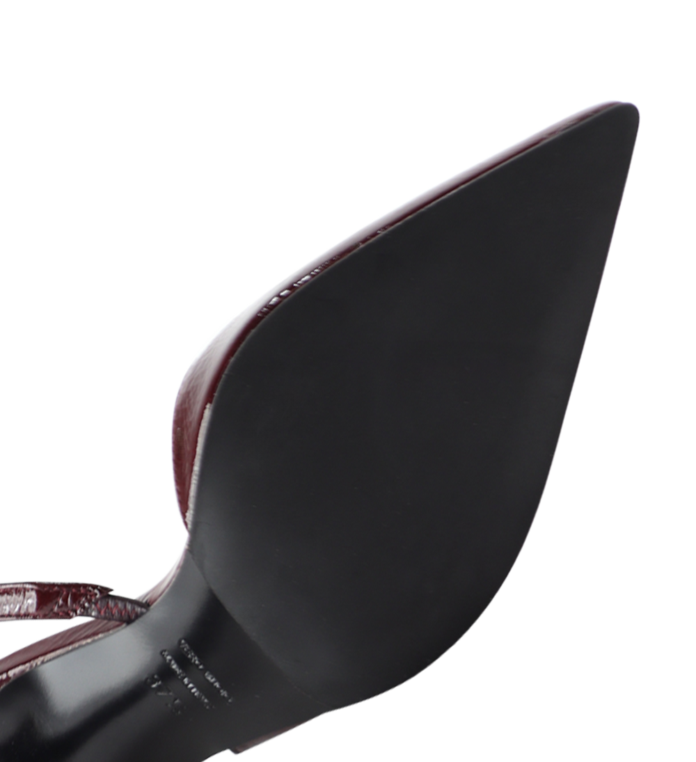 Emira 70 slingback stiletter, bordeaux lak