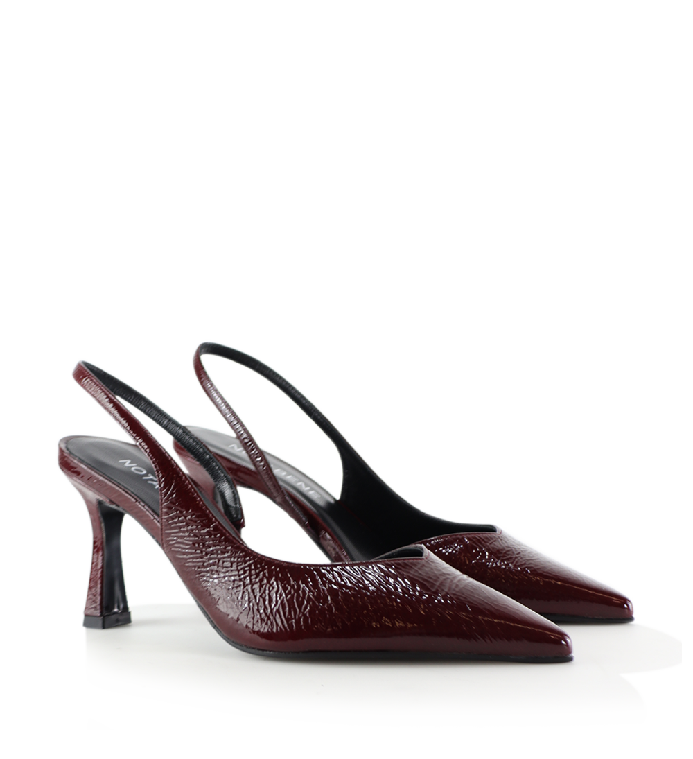 Emira 70 slingback stiletter, bordeaux lak
