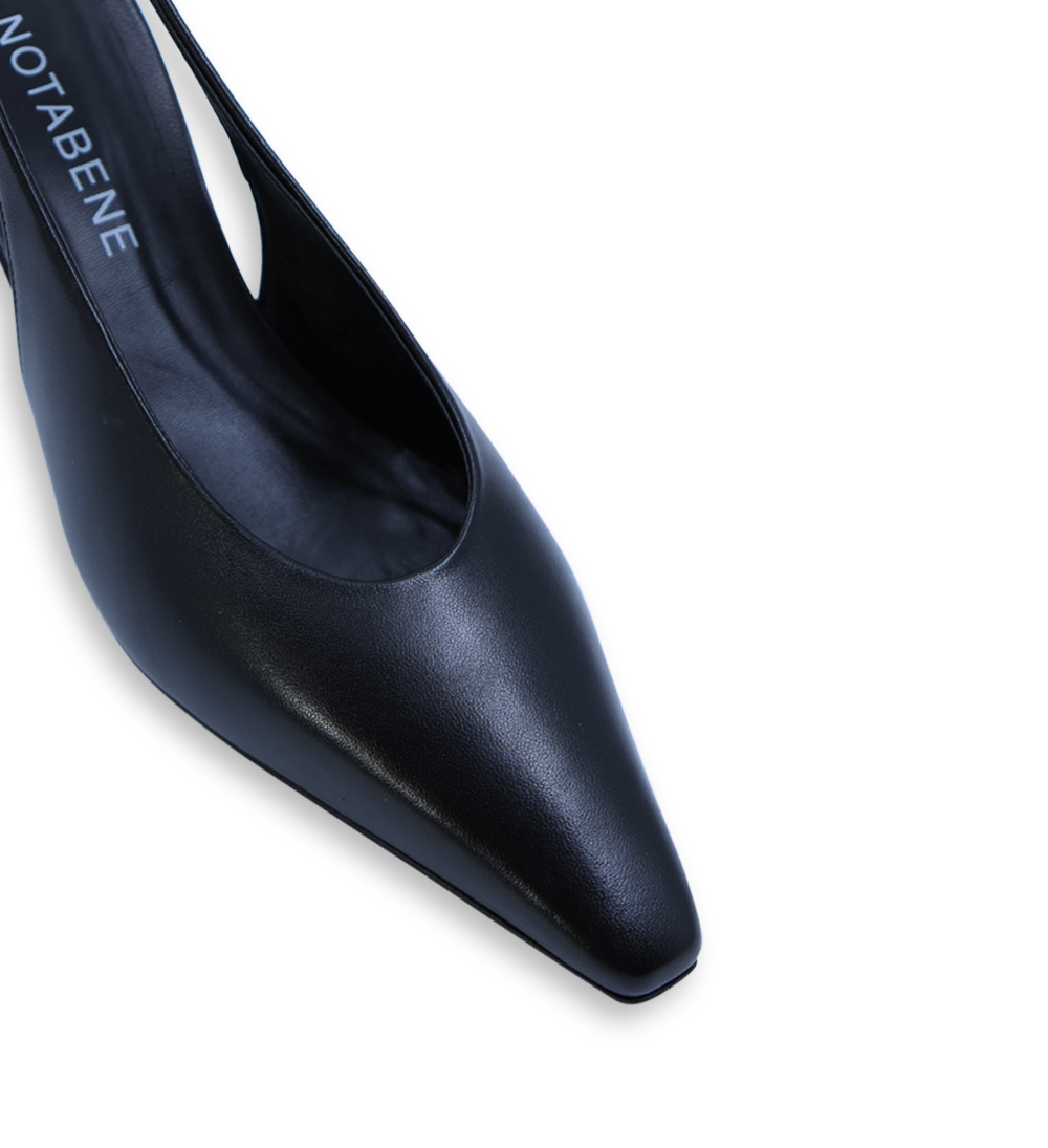 Emmely low 70 slingback stilettos, black leather