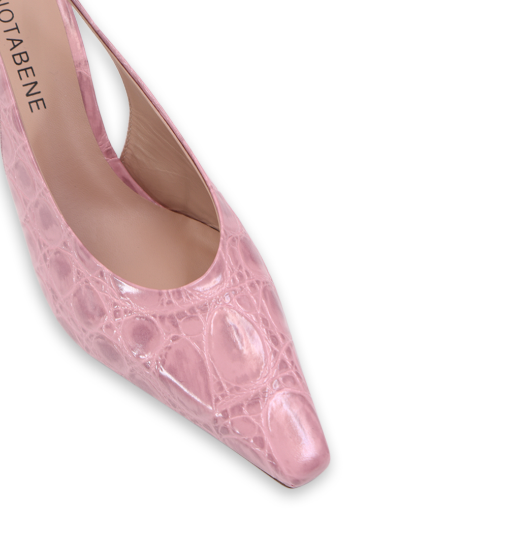 Emmely 70 slingback stilettos, pink croco