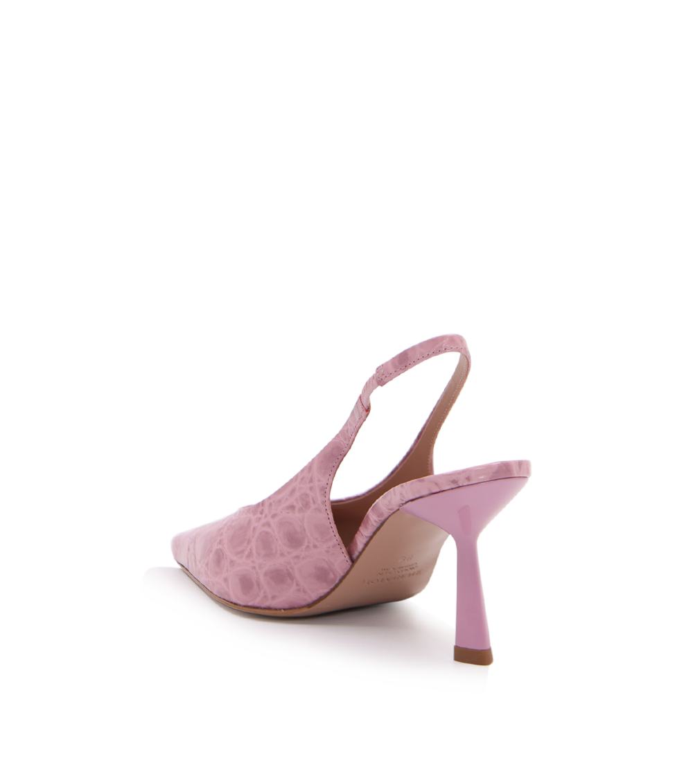 Emmely 70 slingback stilettos, pink croco