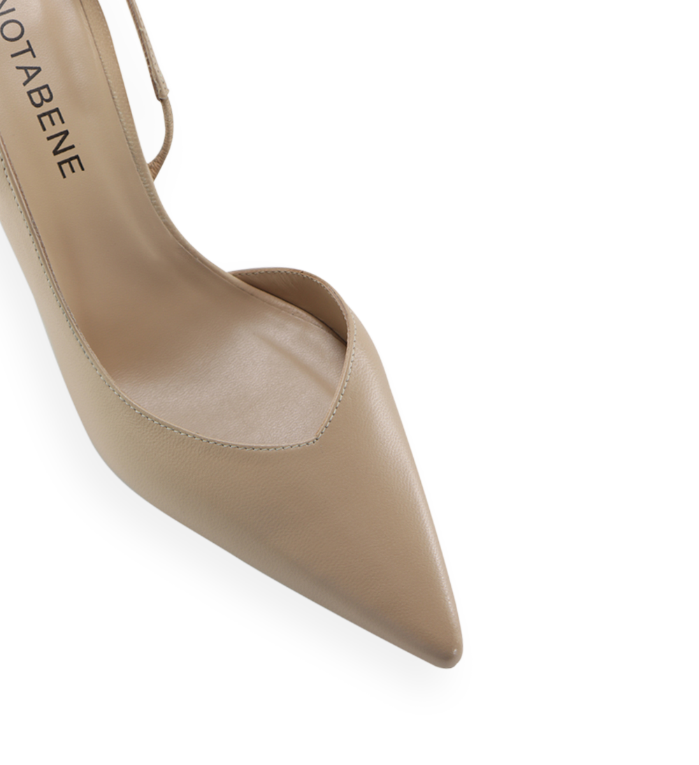Emira 70 slingback stilettos, nude leather