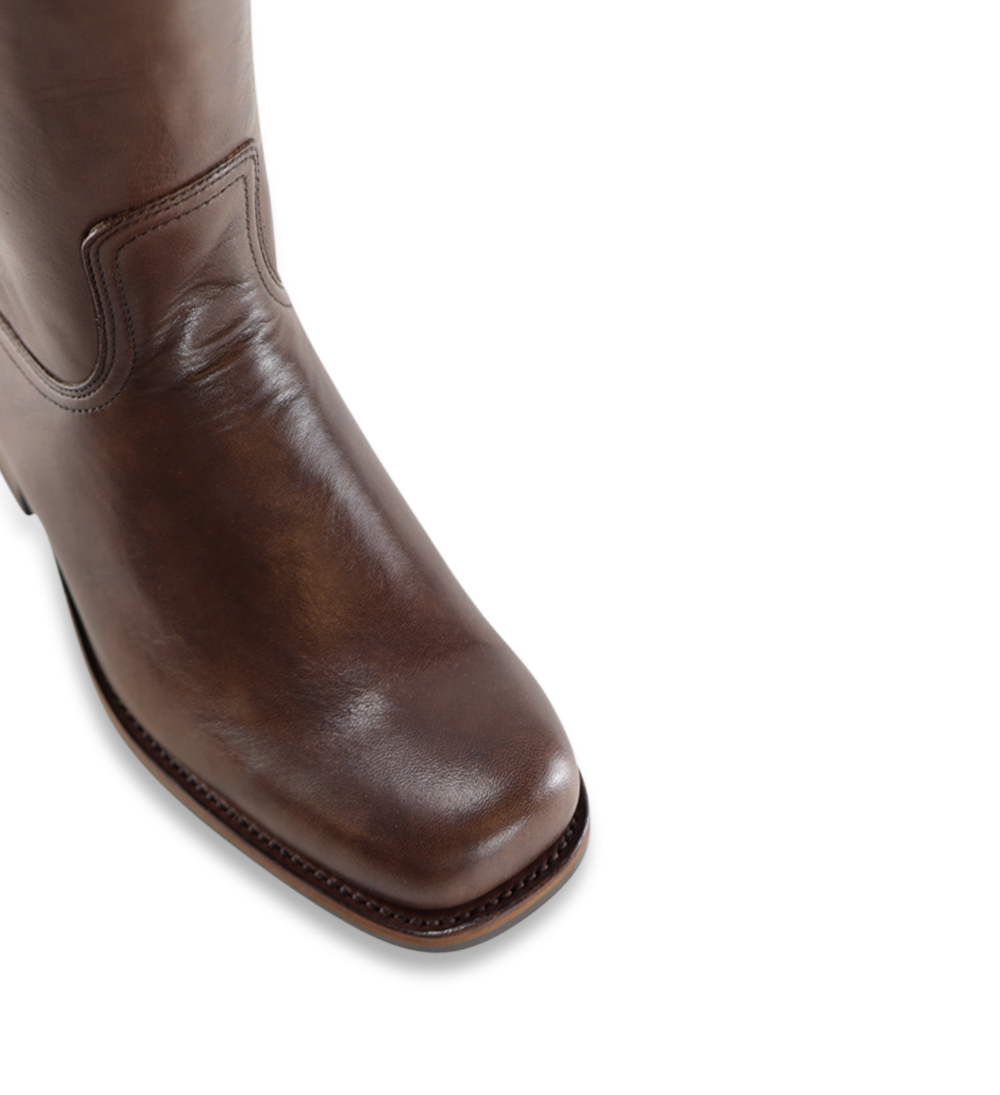 Achilles støvler, mørkebrun læder