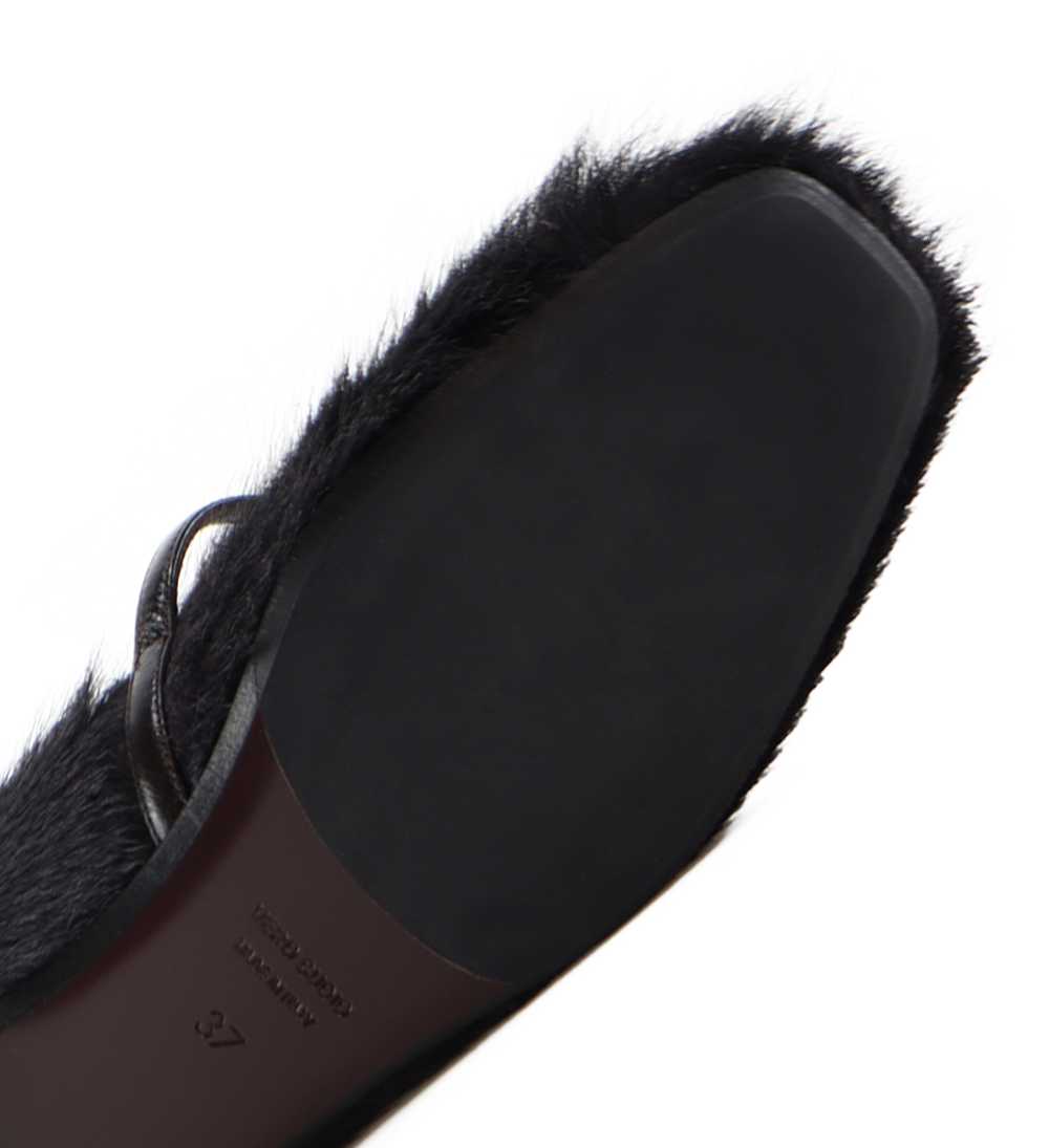 Carlotta ballerina, mørkebrun ko pels