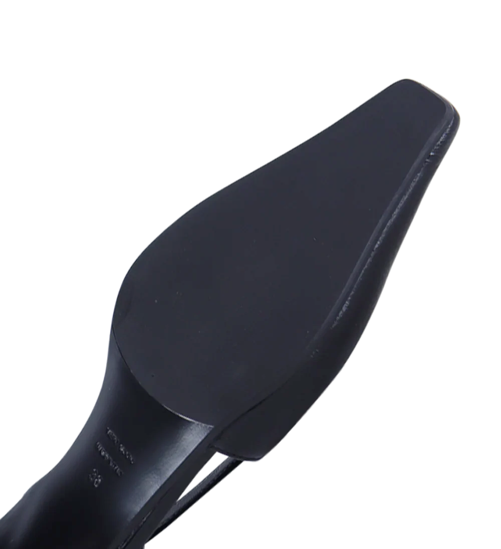 Elena 35 slingback stiletter, sort lak