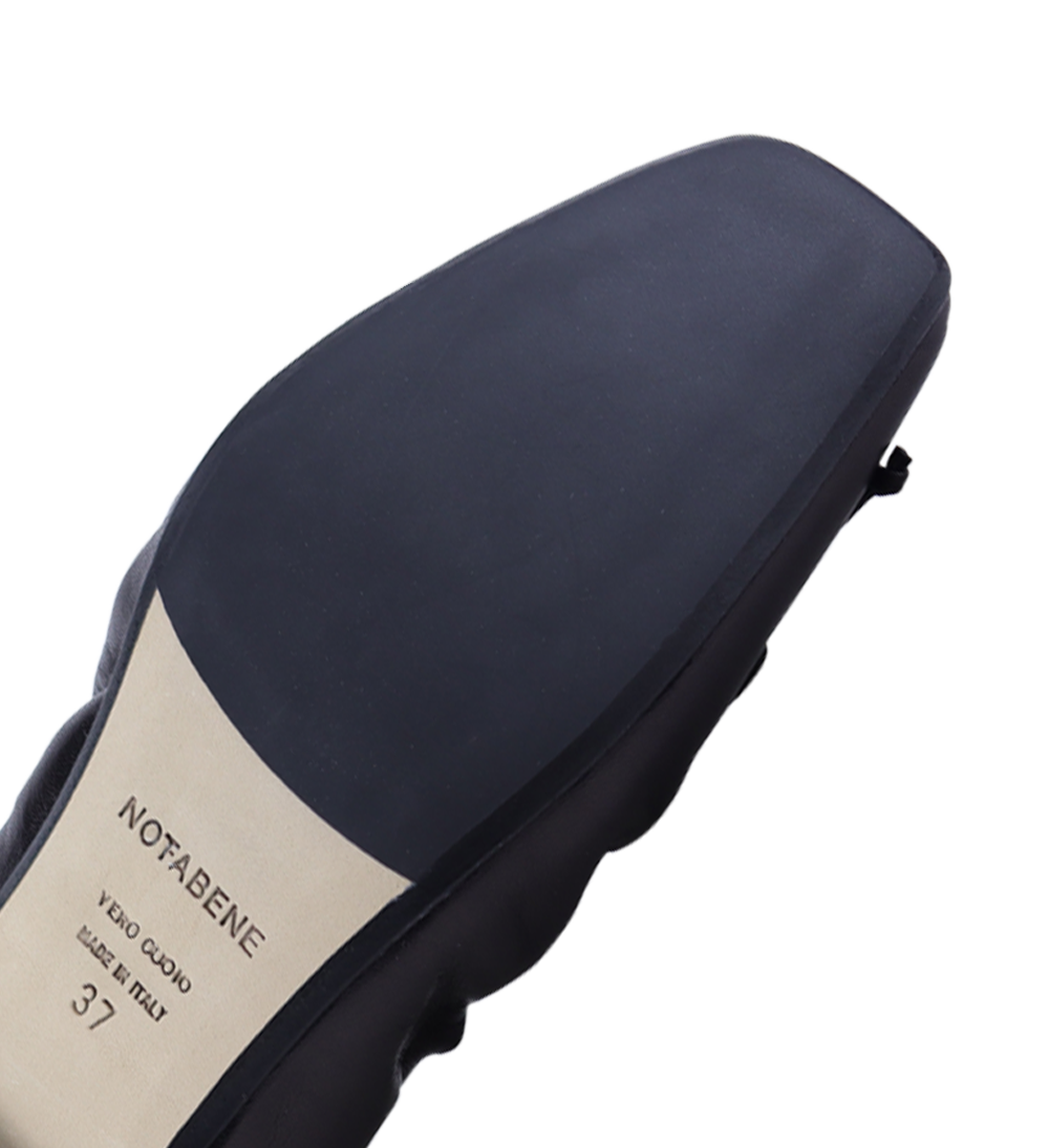 Brigitte ballerinaer, sort læder