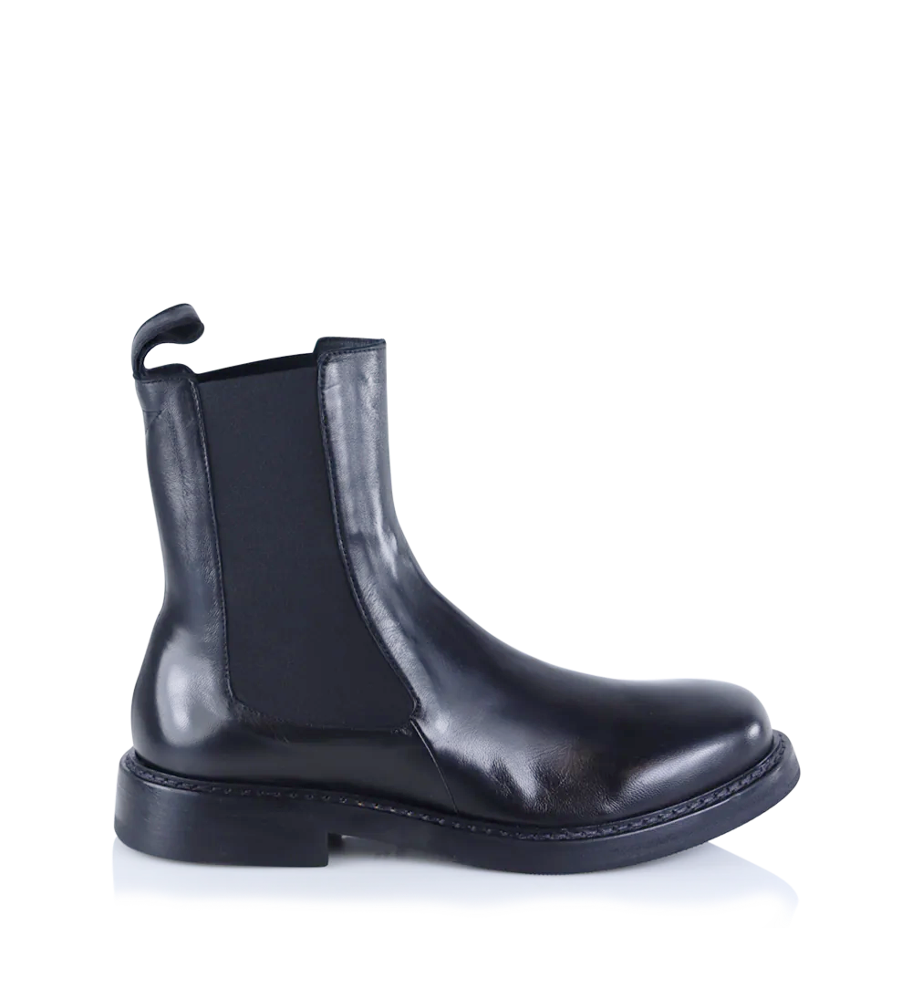 Roman chelsea støvler, sort læder