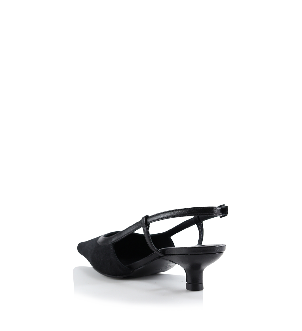 Elena 35 slingback stiletter, sort kopels