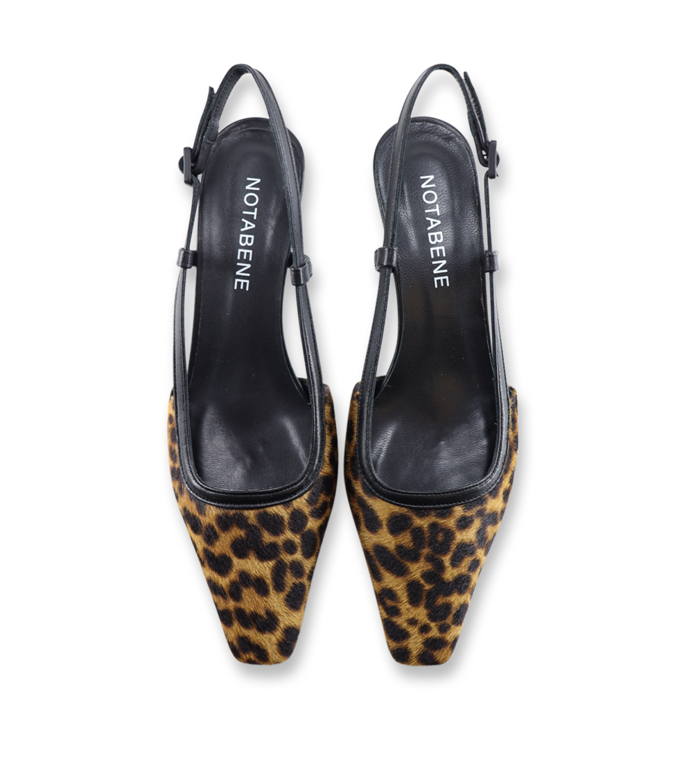 Elena 35 slingback stiletter, Leopard
