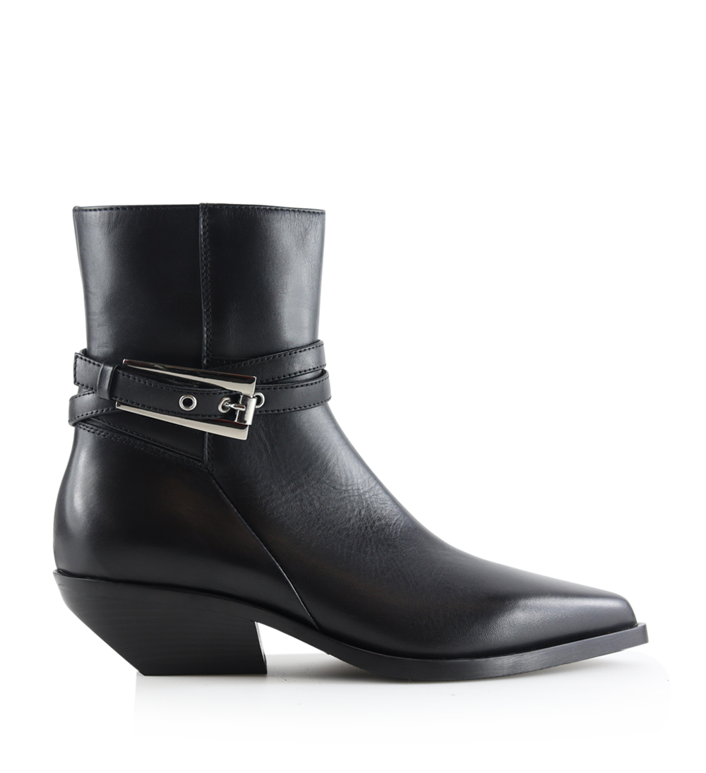 Carla 30 cowboy bikerstøvler, sort læder