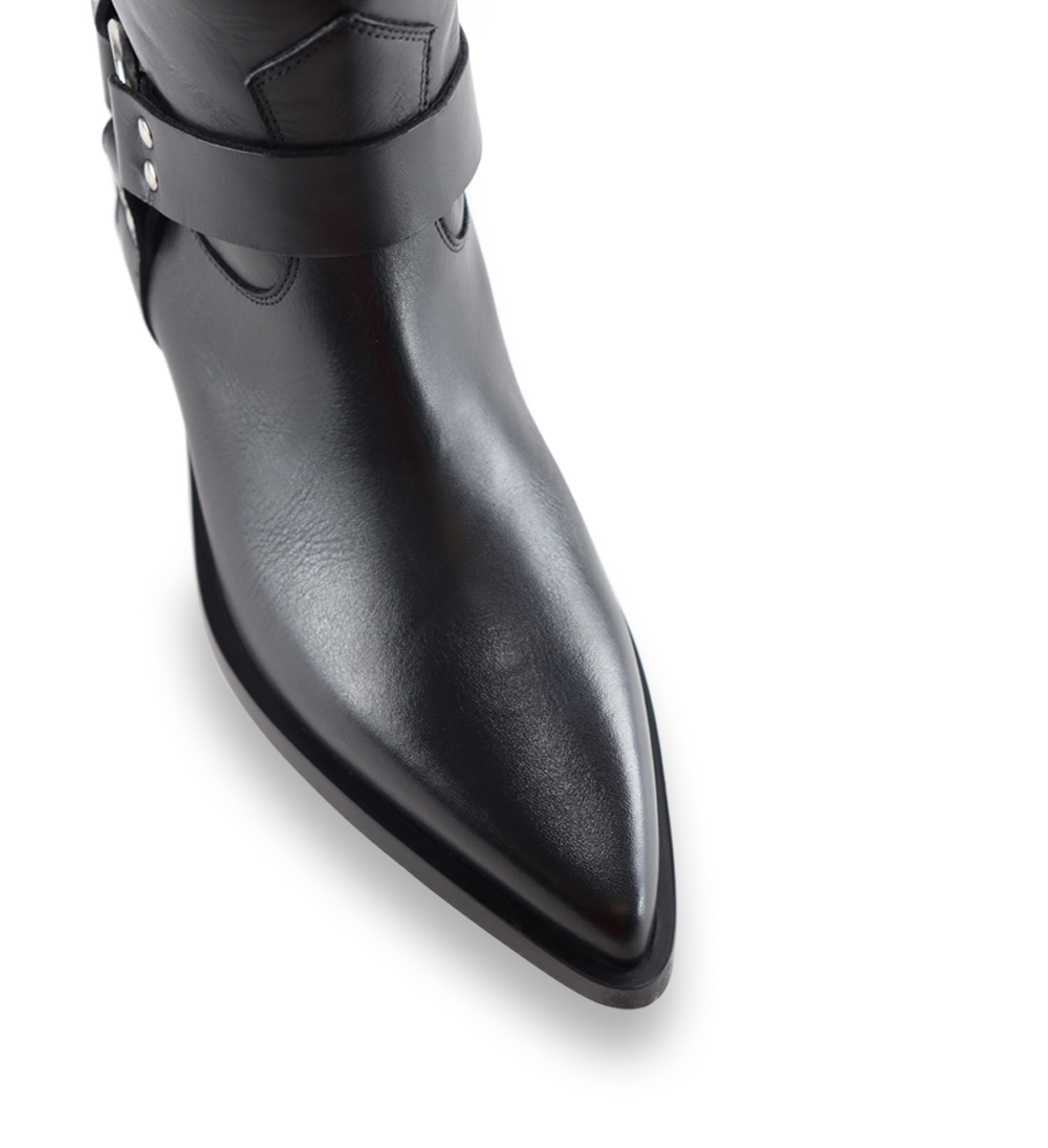 Carlotta 30 cowboy bikerstøvler, sort læder