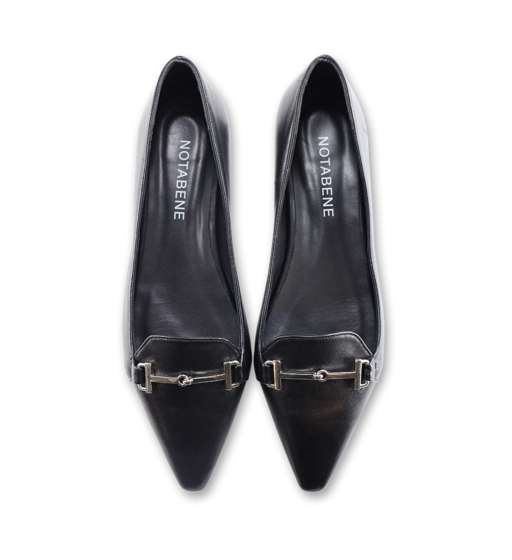 Giselle ballerinas, black leather
