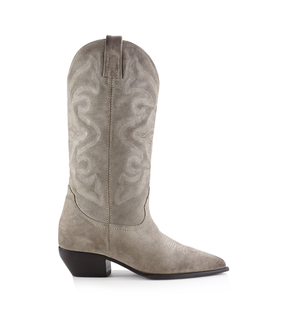 Dorothea 40 cowboy støvler, grå ruskind