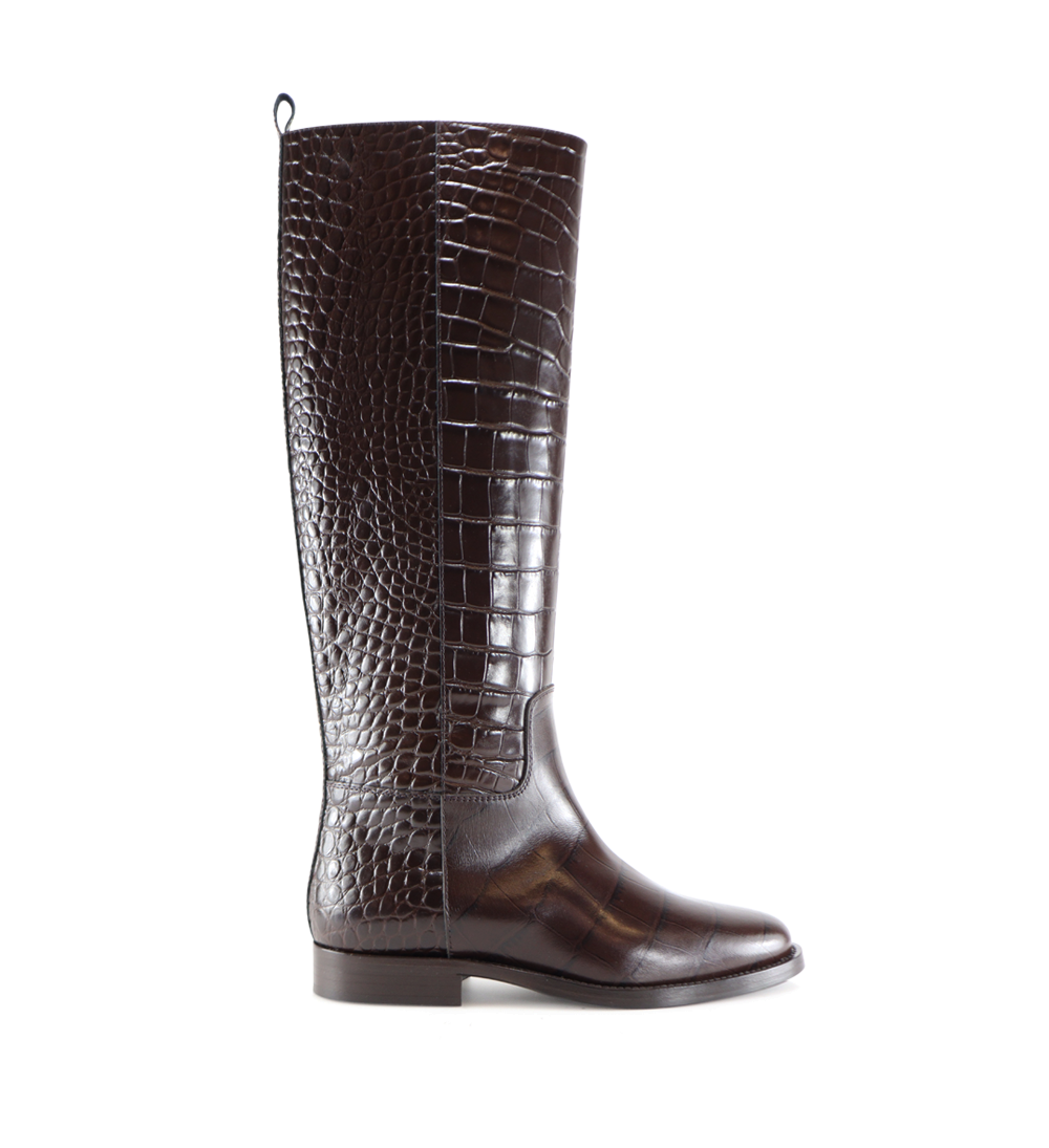 Izella støvler, mørkebrun croco