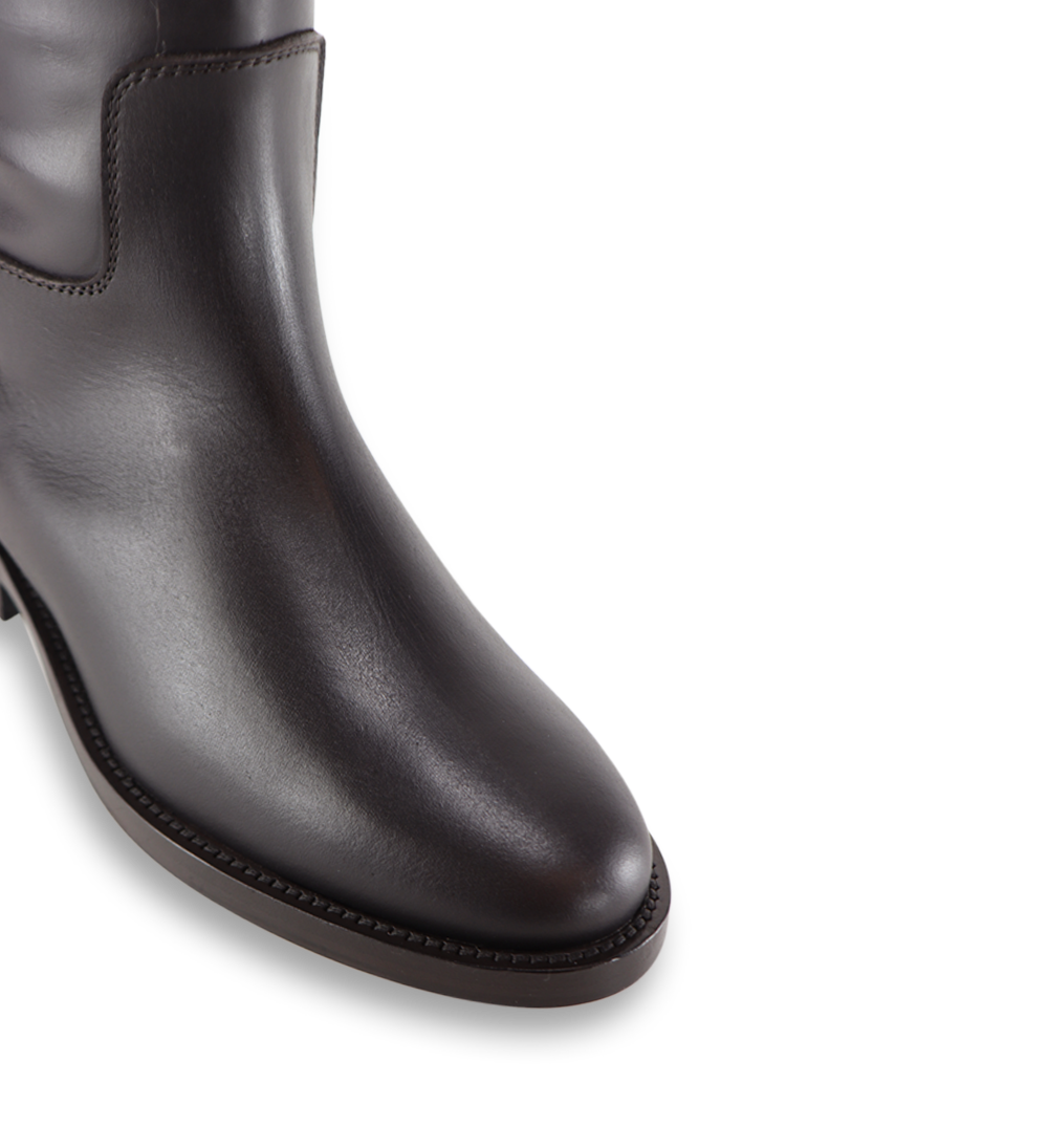 Izella støvler, mørkebrun læder