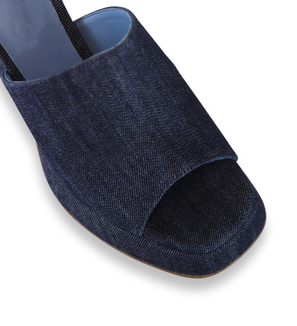 Amara plateau sandaler, denim