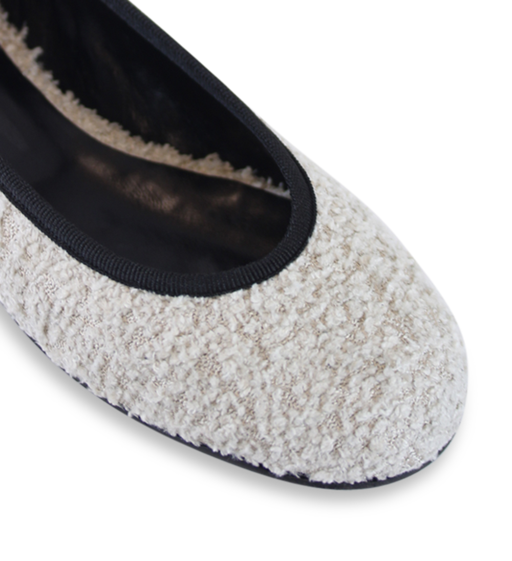 Bella ballerinaer, beige bouclé