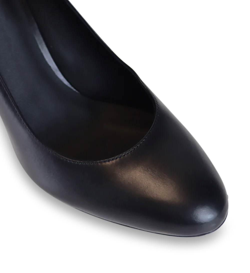 Denise 80 stiletter, sort læder