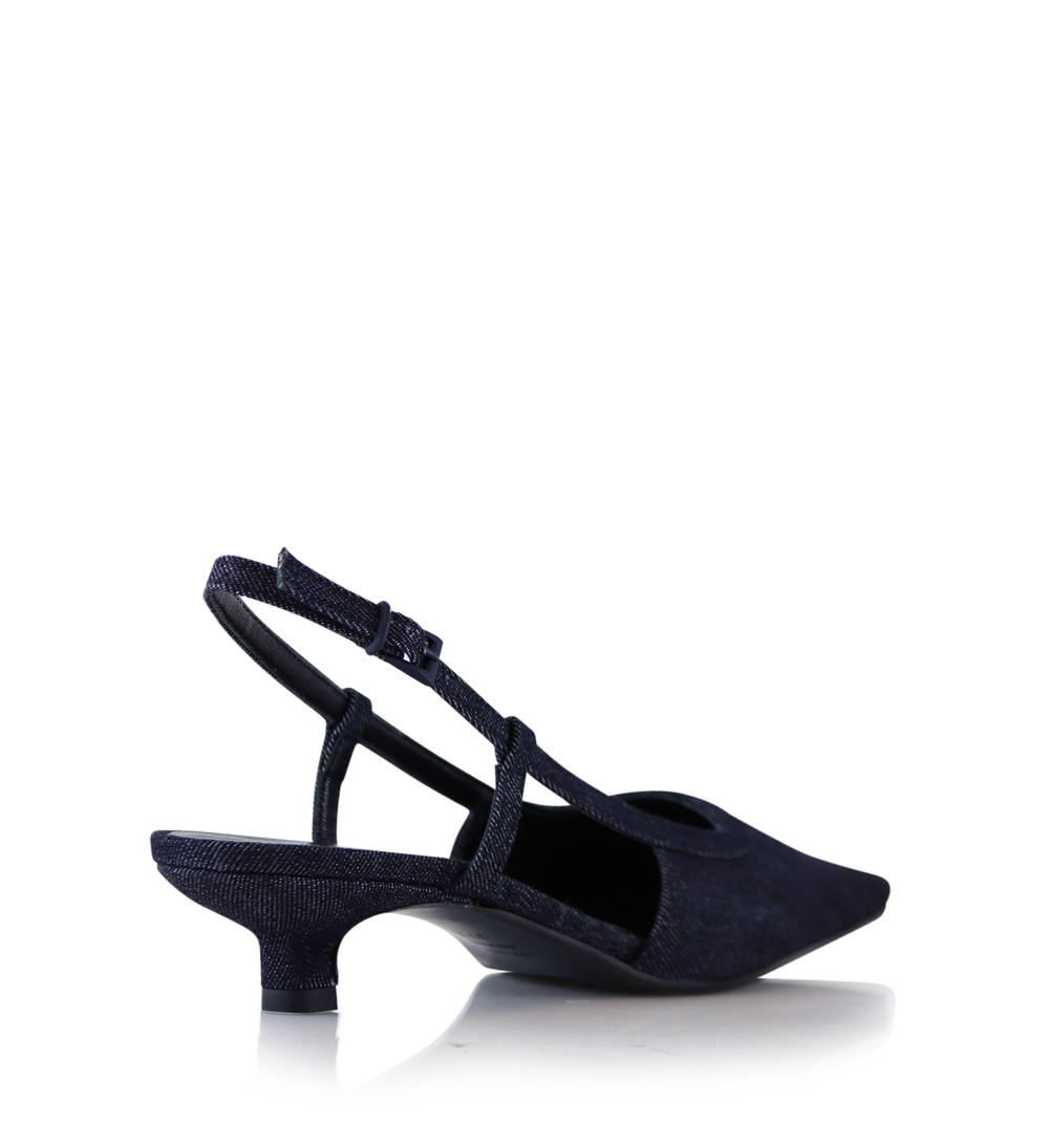 Elena 35 slingback stilettos, denim