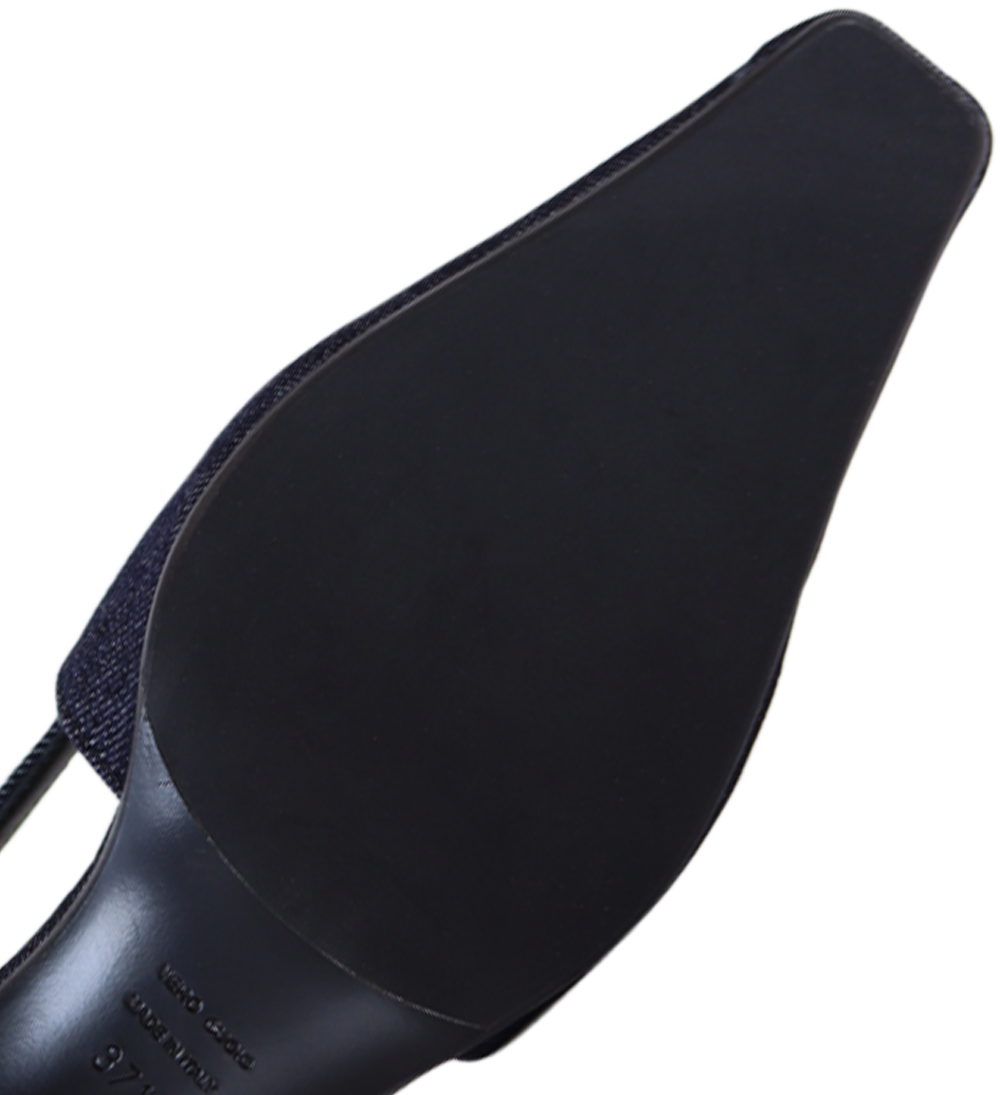 Elena 35 slingback stilettos, denim