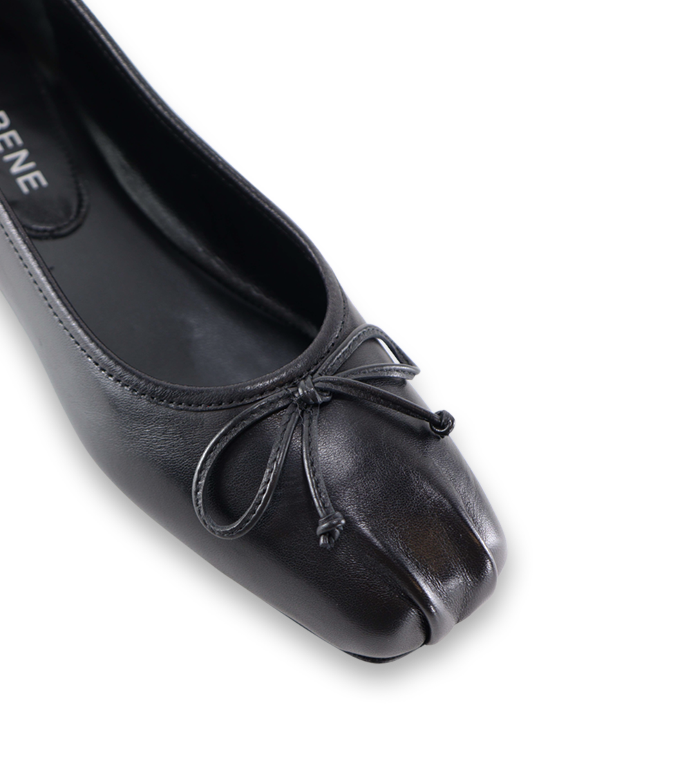 Serena ballerina, sort læder
