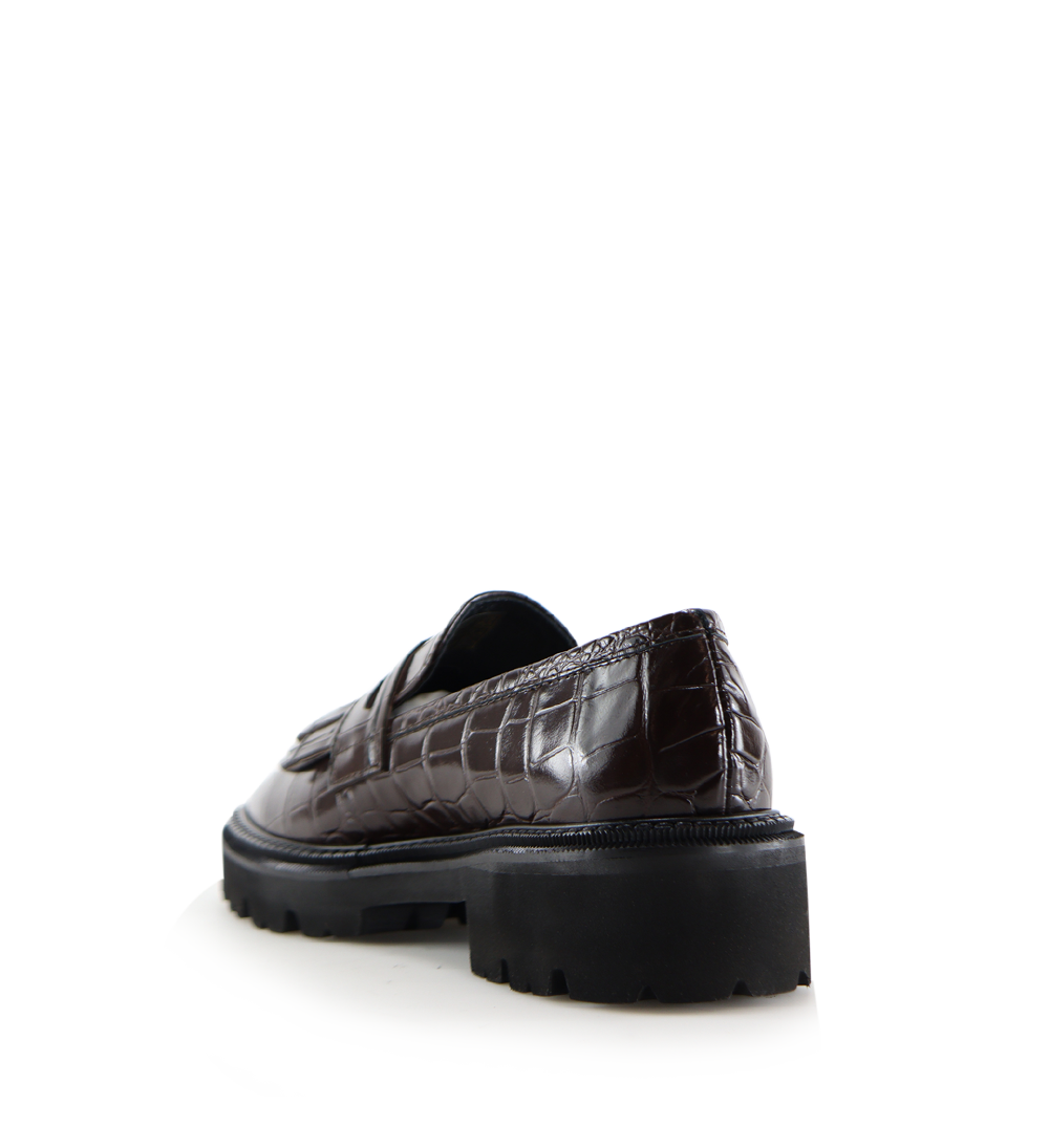Tereza loafers, mørkebrun croco